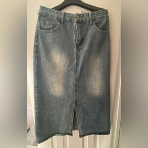 Blue Denim Mid  Skirt Size L-XL